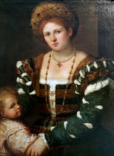 Ritratto di una signora con suo figlio da Paris Bordone