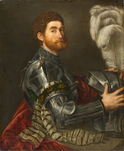 Ritratto di un uomo in armatura da Paris Bordone