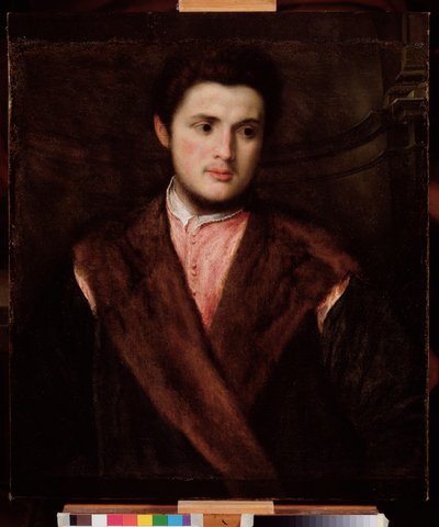 Ritratto di un giovane con cappotto di pelliccia da Paris Bordone