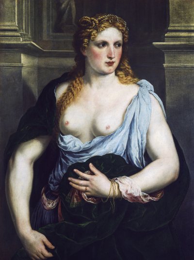 Donna con mantello verde, c.1550 da Paris Bordone