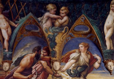 Atteone con i suoi compagni (dettaglio) da Parmigianino