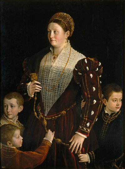 Camilla Gonzaga, Contessa di San Secondo, con tre figli, c.1534 da Parmigianino