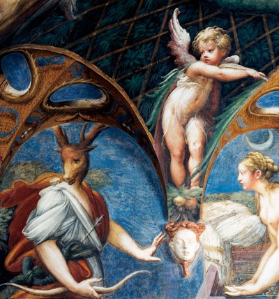 Diana trasforma Atteone in cervo (dettaglio) da Parmigianino