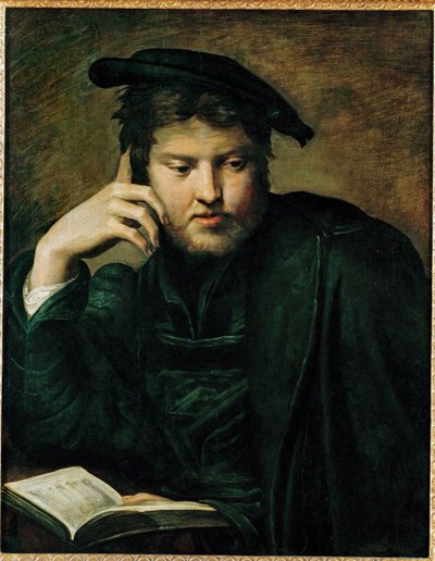 Uomo con libro, primo lavoro ... da Parmigianino (1503 40)