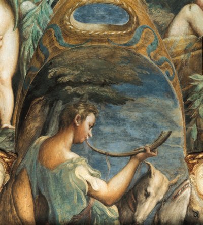 Cacciatore, dal Mito di Diana e Atteone, c.1524 (affresco) da Parmigianino