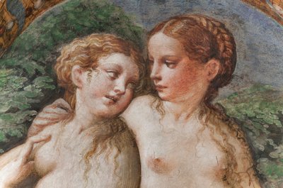 Due ninfe al bagno di Diana, dalla Sala di Diana e Atteone (dettaglio) da Parmigianino