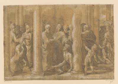 Santi Pietro e Giovanni guariscono un paralitico da Parmigianino (attributed to)