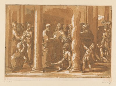 I santi Pietro e Giovanni guariscono uno storpio da Parmigianino (attributed to)