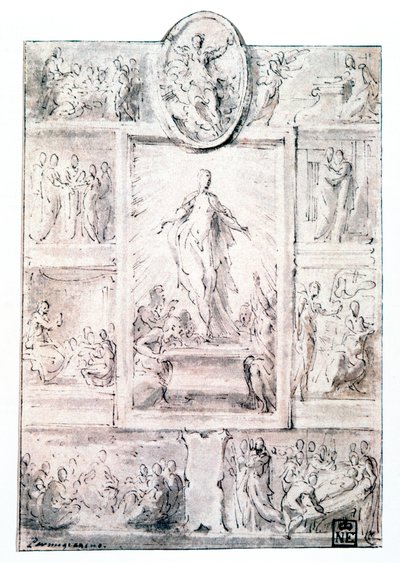 Schizzo di composizione da Parmigianino