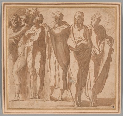 Gruppo di nove figure in piedi da Parmigianino