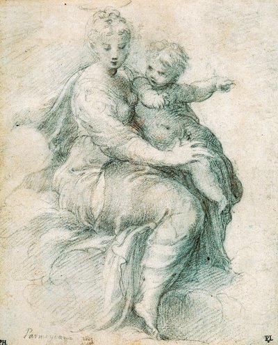 Madonna e Bambino sulle nuvole, c1525 da Parmigianino