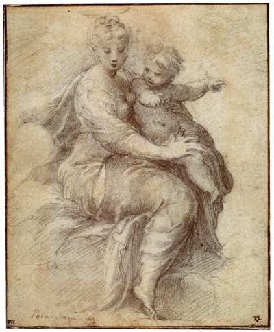 Madonna e Bambino sulle nuvole da Parmigianino