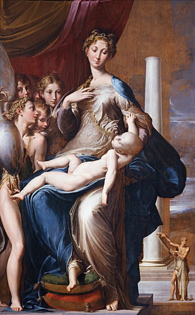 Madonna col Bambino e angeli Madonna dal collo lungo, tra il 1534 e il 1540 da Parmigianino