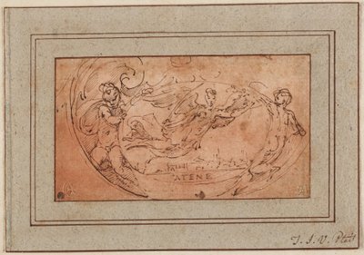 Studie für die Figur des Sieges auf dem Brustschmuck der Pallas Athena da Parmigianino