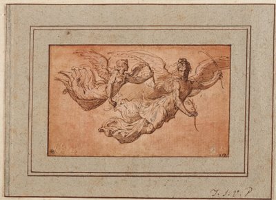 Zwei Studien für die Figur des Sieges da Parmigianino