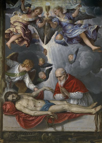 Cristo morto, adorato da Papa Pio V da Parrasio Micheli