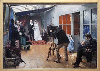 Un matrimonio con il fotografo, Dipinto realizzato nel 1879 da Pascal Adolphe Jean Dagnan Bouveret (1852-1929). Fotografia, KIM Youngtae, Lione, Museo delle Belle Arti di Lione. da Pascal Adolphe Jean Dagnan Bouveret