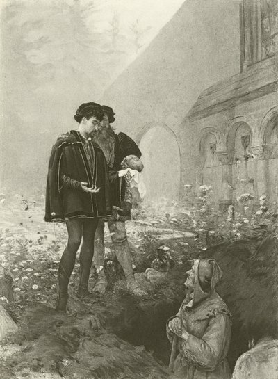 Amleto e il becchino (incisione) da Pascal Adolphe Jean Dagnan Bouveret