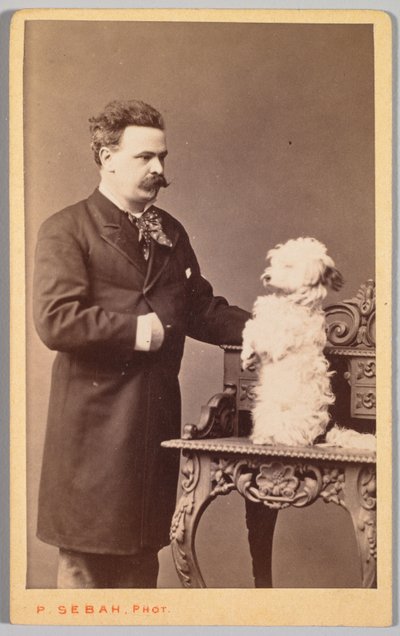 Ritratto di un uomo e il suo cane, c. 1880 da Pascal Sébah