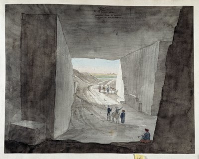 Egitto. Veduta interna di una cava sul Monte Kattan da Pascal Xavier (after) Coste