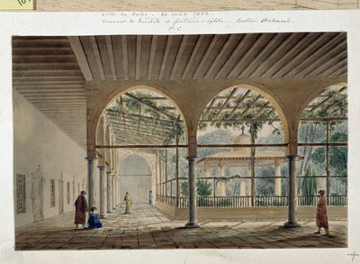 Orientalismo: convento dei dervisci e fontana da Pascal Xavier (after) Coste