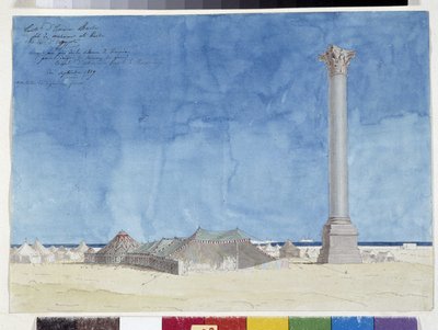 Tenda, campo ai piedi della colonna di Pompeo da Pascal Xavier (after) Coste