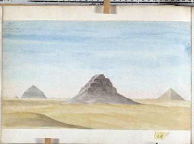 Veduta della Piramide di Dachour da Pascal Xavier (after) Coste