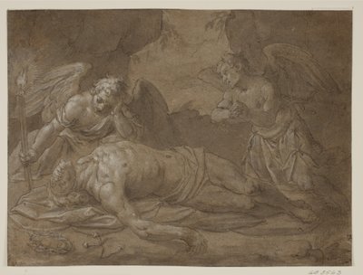 Il Cristo morto pianto da due angeli da Pasquale Ottino