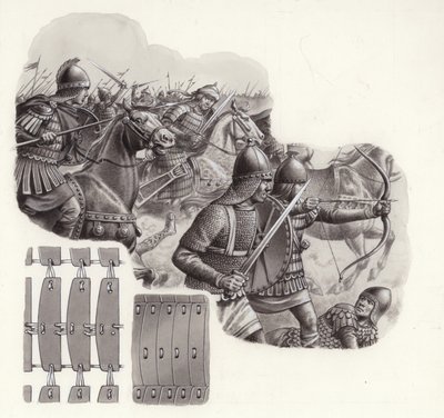 Esercito del Khalif di Persia nel Medioevo (gouache su carta) da Pat (1907-95) Nicolle