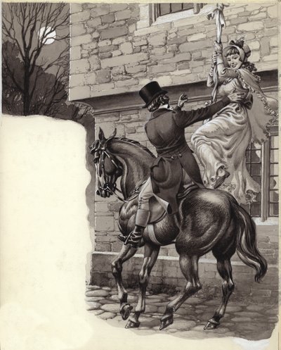 John Peel e Mary White fuggono a Gretna Green (gouache su carta) da Pat (1907-95) Nicolle