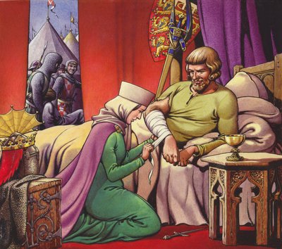 Re Edoardo I, il re guerriero (gouache su carta) da Pat (1907-95) Nicolle