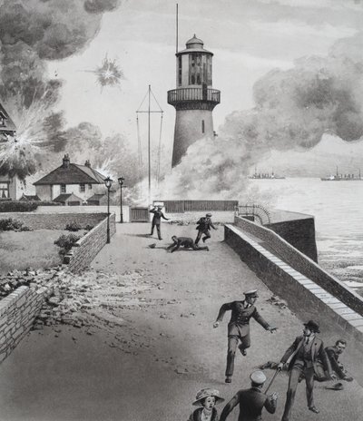 Faro sotto bombardamento da Pat (1907-95) Nicolle