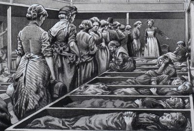Missione di Londra per donne senza tetto (gouache su carta) da Pat (1907 95) Nicolle