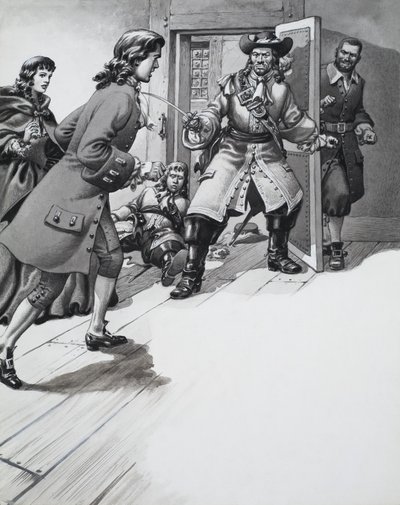 Illustrazione di una storia non identificata da Pat (1907-95) Nicolle