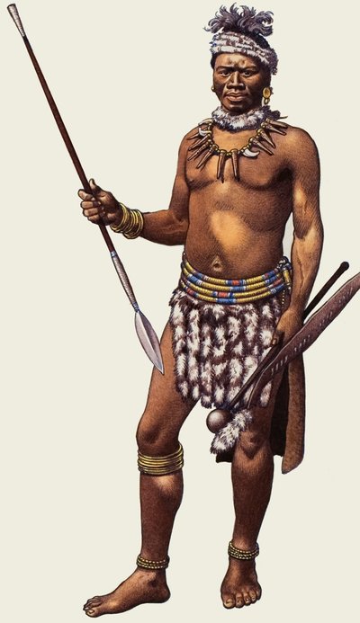 Guerriero zulu da Pat (1907-95) Nicolle