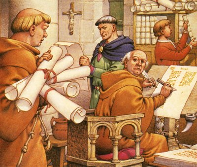 Compilazione del Domesday Book da Pat (1907-95) Nicolle