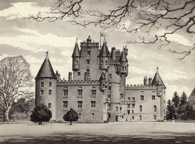 Castello di Glamis (guazzo su carta) da Pat (1907-95) Nicolle