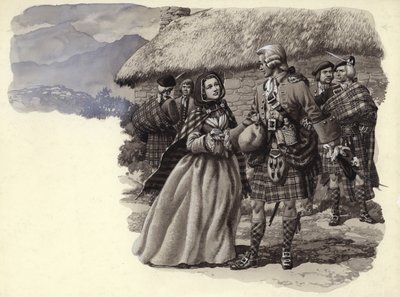 Il principe Carlo Stuart, il Giovane Pretendente, e Flora Macdonald (gouache su carta) da Pat (1907 95) Nicolle