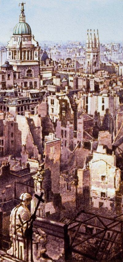 Vista da St Paul durante il Blitz da Pat (1907-95) Nicolle