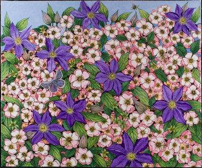 Una macchia viola, 2011 (acrilico su calicò) da Pat Scott
