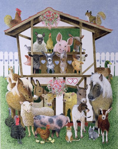 Casa degli animali (olio su tela) da Pat Scott