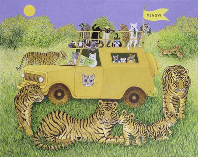 Safari del gatto (olio su tela) da Pat Scott