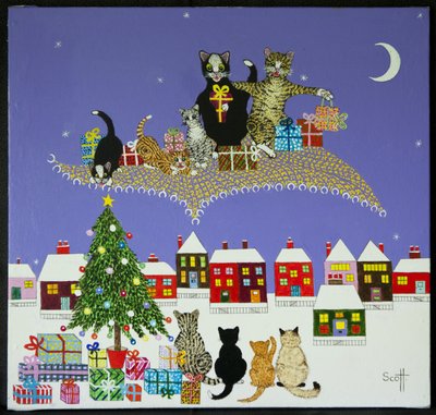 Magia di Natale (acrilico su calico) da Pat Scott