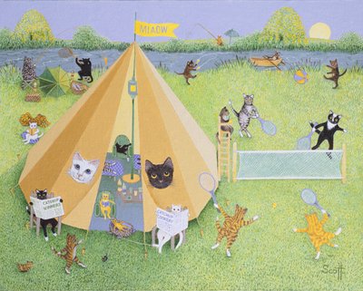 Holiday Camp (olio su tela) da Pat Scott