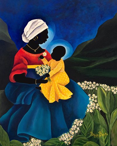 Madonna e bambino con margherite da Patricia Brintle