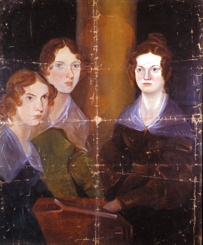 Ritratto delle tre sorelle Bronte: Charlotte Bronte (1816-1855), Emily Bronte (1818-1848) e Anne Bronte (1820-1849), scrittrici inglesi. Dipinto del loro fratello Branwell Patrick Bronte (1817-1848). 1834 da Patrick Branwell Bronte