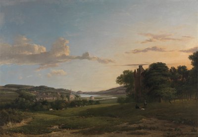Veduta di Cessford e del villaggio di Caverton, Roxboroughshire in lontananza da Patrick Nasmyth
