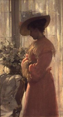 Signora in un interno rosa da Patrick William Adam