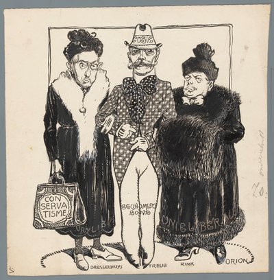 Fusione dei partiti liberali da Patricq Kroon (signed by artist)