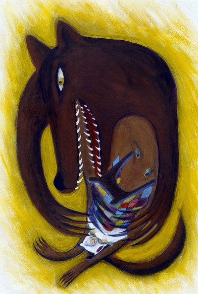 Illustrazione per Cappuccetto Rosso: Il Lupo, di Patrizia La Porta da Patrizia La Porta